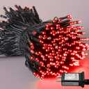 YEGUO Valentines Decor Lights, 66ft 200 LED String Lights Outdoor Waterproof, Christmas Lights Plug in Indoor with Timer Memory 8 Modes(Red)