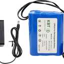 KBT 12V 2400mAh Rechargeable Li-ion Battery, DC5521 Male Connector, Replacement Battery Pack with Charger Compatible with 12V Device RC Car, Boat, Robot, DIY, LED Light Strip, CCTV Camera