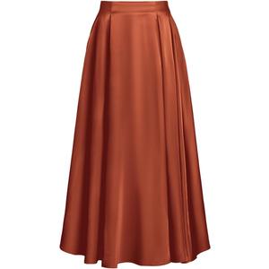 RIHOAS Long Skirts for Women High-Waisted A-Line Skirt Acetate Flowy Pleated for Elegant Office Work Spring Fall, Size L
