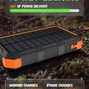 ToughTested 24,000 mAh Fast Charging Solar Power Bank, Portable Solar Charger External Battery Bank | LED Flashlight, IP67 Waterproof, Dustproof, Shockproof for Camping, Travel & Emergency Use