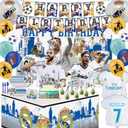 Football Themed Kids Birthday Party Decorations Set - Balloons, Banner, Tablecloth, Stickers - Football Theme Party Supplies