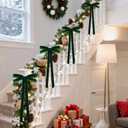 12pcs Velvet Ribbon Bows 7.9 x 17.7In Large Christmas Bow Decoration for Tree Door Wreath Garland Staircase (green)