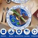 QZYL 50 Pieces Seder Plates for Passover, 9 Inch Disposable Passover Seder Plate, Renaissance Design Pesach Plates for Passover Foods, Deluxe Quality Seder Passover Plates for Passover Decorations