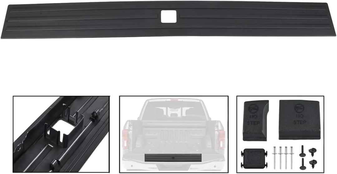 Compatible for Flexible Flex Step Center Tailgate Cap Mad Trim Molding with Release Button Ford F-150 F150 2015-2020 FL3Z9940602B