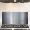 fzxwyishu Stainless Steel Image,Tempered Glass Backsplash For Kitchen Behind Stove,Easy to Clean Kitchen Sink Cover Splash Guard, Home Kitchen Dcor (30"x14"(76.2x35.56cm))