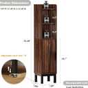 Small Bathroom Storage Cabinet, Corner Floor Cabinet with Door and Shelves, Narrow Toilet Paper Cabinet, Bathroom Organizer with Adjustable Shelf, for Small Spaces (Walnut) 

7.1"D x 7.1"W x 32.7"H