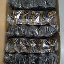 50 Pack Pre Rolled Gold Plastic Silverware Set,Wrapped Plastic Cutlery Set with Napkin Include 50 Forks,50 Spoons,50 Knives and 50 Black Napkins for Party, Wedding,Christmas