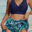 Aqua Eve Two Piece Bikini Skirt Swimsuit - 2 Piece Bathing Suits for Women High Waisted with Pockets 2026 Swimwear (Blue, L)