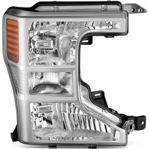 Auto Dynasty Headlight 20-22 Ford F250 F350 F450 F550, Passenger Right Side | Headlights for 20-22 Ford F250 F350 F450 F550 Super Duty, with Turn Signal Side Marker, Passenger Right Side, Chrome Amber