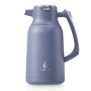 IDEUS Thermal Coffee Carafe 68oz (2, 000ml), Stainless Steel Double Wall Insulated Vacuum Flask, Water Jug Coffee Server and Beverage Dispenser, Heat and Cold Retention (Ocean Blue, 68oz (2, 000ml))