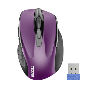TECKNET Wireless Mouse, 2.4G Ergonomic Optical Mouse, Computer Mouse for Laptop, PC, Computer, Chromebook, Notebook, 6 Buttons, 24 Months Battery Life, 2600 DPI, 5 Adjustment Levels
