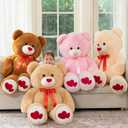MaoGoLan Giant Teddy Bear Plush 47",Big Teddy Bear Stuffed Animal with Heart Footprints and Heart Nose,Valentines Bear for Girlfriend,Wife,Lover-Anniversary, Birthday,Long Distance,Dark Brown,4ft