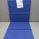 ECR4Kids Everyday Folding Rest Mat, 4-Section, 1in, Classroom Furniture, Blue/Grey