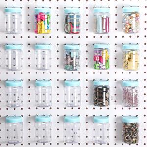 Unittype 20 Set Pegboard Organizer Accessories Peg Boards Jars with Lids Plastic Pegboards Bins Storage Containers Clear Peg Board Wall Organizer for Garage Sewing Office Home Supplies (Light Green)