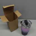 20oz Tumbler with Handle and Flip Straw Lid Double Wall Insulated Travel Coffee Mug Stainless Steel Vacuum Coffee Tumbler Cup for Hot and Cold Drinks Leak-proof&BPA-free20oz,Light purple Navy blue