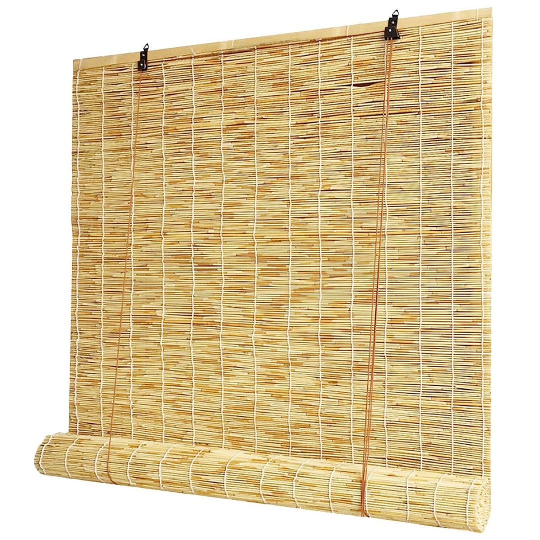Bamboo Shades Bamboo Blinds roll up Blinds Outdoor Blinds, Sun Protection Breathable, for Indoor/Outdoor Porch Patio-Carbonized color-20x40in/51x102cm(WxH)