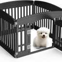 SMUG Dog Playpen 4-Panel 24" | Safe & Secure Indoor/Outdoor Pet Fence | Folding & Portable |35 x 35 x 24IN, Ideal for Small to Medium Dogs | Easy to Clean Black