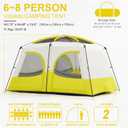 Vidalido Tents6-8 Person Camping Tent with Extended Vestibule2 Room Weather Resistant Family TentsEasy Install Waterproof Outdoor Tent for Backpacking and Camping Hiking, 141.73 inches x 94.49 inches x 74.8"