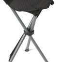 Amazon Basics Portable Camping Stool, Collapsible, Lightweight, for Hiking, Hunting, Fishing, Black