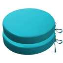 SK Studio Round Outdoor Chair Cushions for Patio Furniture, Set of 2 Waterproof Patio Chair Cushion with Adjustable Ties for Garden Sofa Couch, Beige, 20"x20"x2"