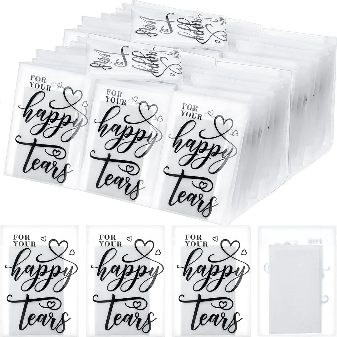 Lincia 120 Packs Wedding Tissues for Guests 3 Ply Happy Tears Tissue Packs for Wedding Bulk Individual Facial Travel Welcome Bag Stuffers for Bridal Favors Guests Gifts