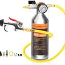 FOUR UNCLES AC Flush Kit - Air Conditioner System Cleaning Tool Set with Stainless Steel Canister and Nylon Hose & Flushing Spray Gun for R134a R12 R22 R410a R404a