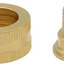 Hooshing 3PCS Garden Hose Adapter 3/4" GHT Female x 1/4" NPT Male Thread Brass Pipe Fittings Connect Garden Pipe Joint Repair Fittings