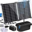 Antfraer 40W Solar Pond Filter with Water Pump, Solar Fountain with Pond Filter Kit, Solar Pond Pump with Pond Filter Box, 6.6ft Clear Tubing for Outdoor Pond Garden Fountain Waterfall