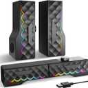 PC Speakers - 2 in 1 Detachable Computer Speakers with LED for Dynamic and Cool Gaming - Gaming Speakers with USB Cable for Desktop PC, Monitor, Laptop, Gaming Equipment