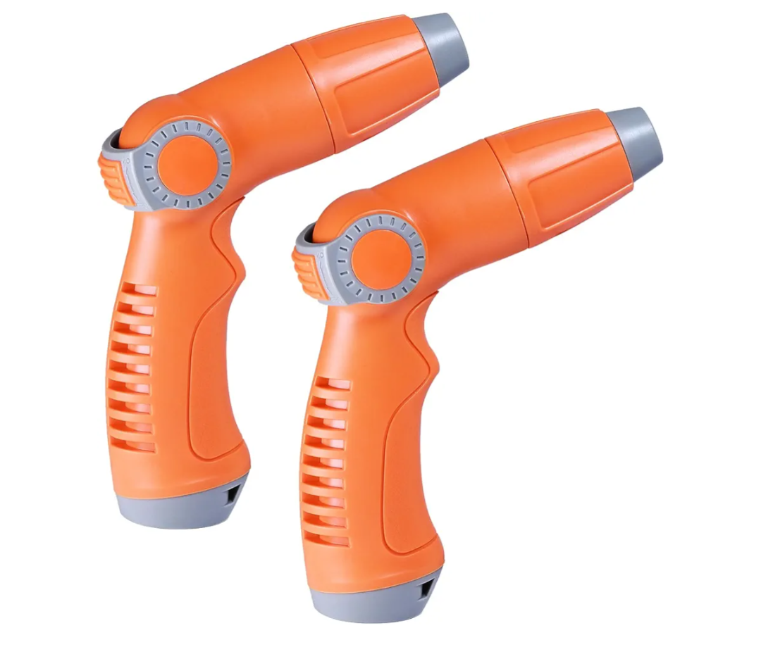YAMATIC Garden Hose Nozzle with High Pressure Jet, Water Spray Nozzle with Thumb Control On Off Valve for Watering Garden, Washing Cars, and Showering Pets - ABS Comfortable Anti-slip Grip, 2PCS