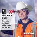 Jackson Safety Cowboy Hard Hat - Non-Vented, Full Brim, 4-Point Ratchet Suspension Safety Helmet for Men & Women - ANSI Z89.1 Class E & OSHA Compliant - Made in USA, Medium