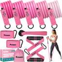 Ayombo Resistance Bands with Handles for Women, 150LBS Exercise Bands Set for Physical Therapy Yoga Pilates, 5 Level Workout Bands for Working Out with Door Anchor, Home Gym Fitness Equipment