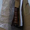 Round Side Table, Small Drink Table for Small Spaces, Modern Accent Nightstand with Solid Wood Leg for Living Room, Bedroom, Corners, and Office (Rustic Brown)