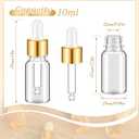 Didaey 100 Pcs Mini Glass Oil Dropper Bottle Bulk, Clear Essential Small Empty Bottles Sample Containers Perfume Liquid Vials with Cap for Traveling (10 ml,Gold)