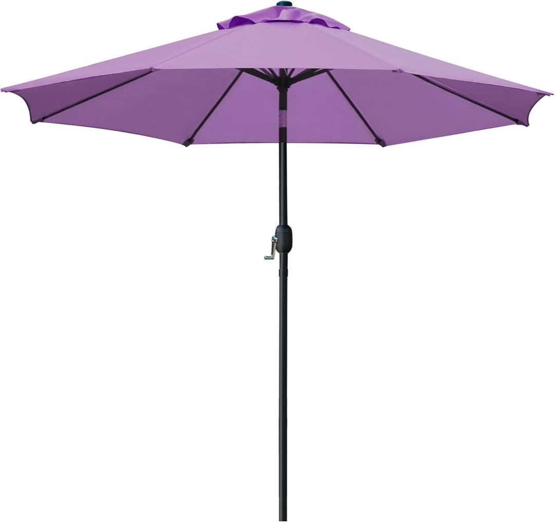 Sunnyglade 9' Patio Umbrella Outdoor Table Umbrella with 8 Sturdy RibsPurple