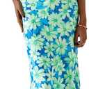 PRETTYGARDEN Women's Floral Bodycon Maxi Dress Summer Beach Sundress Sleeveless Spaghetti Strap Wedding Guest Dress (XXL)