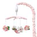 The Peanutshell Crib Mobile for Girls - Pink Musical Baby Crib Mobile with 12 Lullabies, Flower Baby Pink Floral Nursery Decor