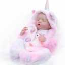 Reborn Baby Dolls  20 Inch Real Baby Dolls That Look Real, Full Body Vinyl Girl Doll in Fantasy Horn Outfit with Accessories, Gift for Girls Ages 3+, Pretend Play & Collectors (Dreamy Pink)
