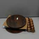 Round Side Table, Small Drink Table for Small Spaces, Modern Accent Nightstand with Solid Wood Leg for Living Room, Bedroom, Corners, and Office (Rustic Brown)