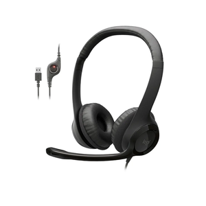 Logitech H390 Wired Headset for PC/Laptop, Stereo Headphones with Noise Cancelling Microphone, USB-A, In-Line Controls, Works with Chromebook