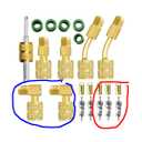 R410A Adapter Kit, Mini Split Adapter 5/16 to 1/4 Coupler R410A Refrigerant Hose Adapter Connector Valve Core Remover, Mini Split Vacuum Pump Kit 410A Refrigerant for R410A Mini Split Air Conditioner