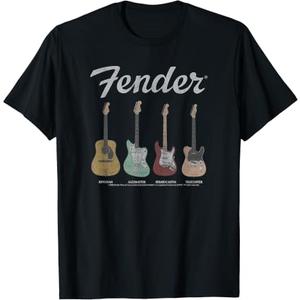 Fender Vintage Guitar Lineup T-Shirt Electric Guitar T-Shirt (Black, M)
