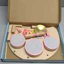 Kids Drum Set Montessori Musical Instruments for Toddlers 1-3, Wooden Baby Drum Kit with Xylophone, Preschool Music Toys for Early Learning, Educational Birthday Gift for Boys Girls (Pink)