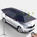 Fully Automatic Car Umbrella for Roof with Remote, Universal Car Tent with Bracket, 4.8M Portable Protection Carport, Folded Cars Sun Shade Movable Canopy for Sedan SUV