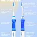 SEAGO Kids Electric Toothbrush with 2 Mins Brushing Timer and 8 Replacement Brush Heads,Rainbow LED Light Makes Brushing Fun, Battery Powered Toothbrush for Boys & Girls Ages 3-6-8 Years Old,Blue