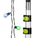 4.7-17 Foot Telescopic Extension Pole with Utility Hook, Telescoping Pole with Hook for String Lights,Christmas Lights,Birdfeeders, Sturdy | Lightweight Telescoping Extension Pole