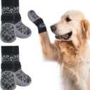 BEAUTYZOO Dog Socks to Prevent Licking Paws, Dog Shoes for Hot Pavement Large Senior Dogs Booties, Non Slip Dogs Boots & Paw Protectors for Hardwood Floors Traction Control Indoor