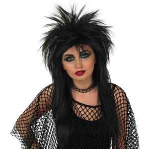 fun shack 80s Rocker Wig for Women, Spiked Mullet Wig, Punk Rocker Hair, Spiky Black Rockstar Wig, Party Costume Accessory, One Size