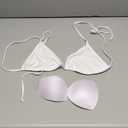String Bikini Tops for Women Bathing Suit Swim Tops Sexy Triangle Bikini Top white (L)
