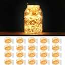 MUMUXI 20 Pack 3.3ft Fairy String Lights Battery Operated, Mini LEDs for Party Wedding Centerpiece Decorations, Crafts, Mason Jar Firefly Lights, Warm White (Copper)